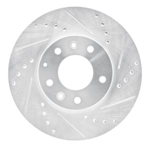 Mazda 6 Brake Rotor (1) - Front Right - R1 Concepts - Drilled & Slotted - Silver - `03-`05